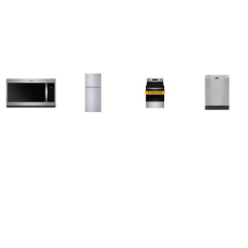 4 STAINLESS : Whirlpool Smoothtop Electric Range Oven, 1.7CF OTR MW 300 CFM, Dishwasher 57 dBA, And beko 28 Inch Counter Depth Top Freezer Refrigerator