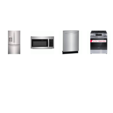 Frigidaire 4 Stainless  SLIDE IN Gas Range Convection AIR FRY Oven, 1.8CF OTR MW, Dishwasher 52dba, Counter Depth FRENCH DOOR Refrigerator External Water/Ice Dispenser