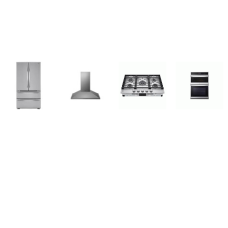 LG 4 APPLIANCE PKG: 30 Inch Smart Combination Wall True Convection Oven Microwave Air Fry, 30 Inch Wall Mount Range Hood 5 Speed 600 CFM, 30 Inch Continuous Gas Cooktop 5 Burners Stainless Cooktop, 36 Inch 4 Door French Door Refrigerator Counter-Depth 