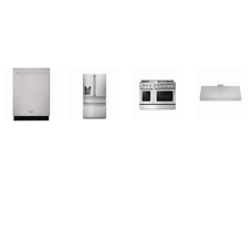 Thor Kitchen 4 Stainless : 48 Inch Gas Range Convection Dual Oven Griddle, 48 Inch Hood 600 CFM, Dishwasher 46 dB, 36 Inch Counter Depth French Door Refrigerator With Ice and Water Dispenser