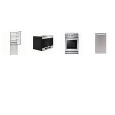 4 STAINLESS APT SIZE : 24 Inch Bottom Freezer Counter-Depth Refrigerator,18 inch Dishwasher, 24 Inch Over-the-Range Microwave, 24 Inch 11.5CF Counter Depth Bottom Mount Refrigerator