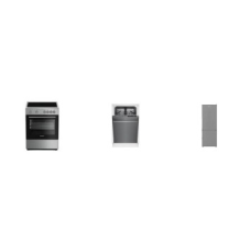 Blomberg Stainless Steel 3 APT SIZE APPLIANCE PKG: 24 Inch Smoothtop Electric Range Oven, 18 inch 48 dB Fully Integrated Dishwasher Energy Star, 24 inchW 11.43 Cu. Ft. Counter Depth Bottom Freezer Refrigerator