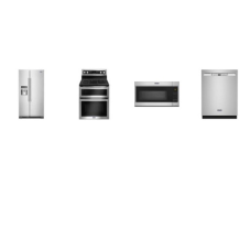 Maytag 4 FINGERPRINT RESISTANT STAINLESS STEEL APPLIANCE PACKAGE : Electric Range 5 Heating Elements W/Bridge Element Double Ovens True Convection, 1.7 cu. ft. Over-the-Range Microwave 300 CFM, ENERGY STAR 50 dB Stainless Interior Dishwasher, 24.5 Cu