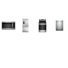 Whirlpool 4 Fingerprint Resistant Stainless Steel APPLIANCE PACKAGE : Continuous 5 Burners Gas Range Self Clean Convection Oven Air Fry, 1.7CF OTR MW 300 CFM, Fully Integrated Dishwasher 51 dBA 3rd Rack ENERGY STAR, 30 inchW 19.7 cu. ft. French Door 