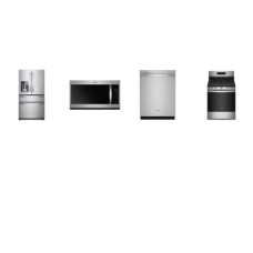 Whirlpool 4 Fingerprint Resistant STAINLESS : Gas Range Self Clean Convection Oven Air Fry, 1.9 OTR Microwave, DW 47 dBA 3rd Rack Stainless Interior, 24.5 Cu 4DR REF W/WD