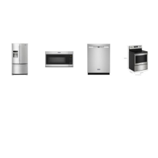Maytag 4 Fingerprint Resistant Stainless : SmoothTop Range Oven, 50 dBA MW, DW, FRENCH DR REF WD