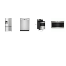 Maytag 4 Fingerprint Resistant Stainless : SmoothTop Range Oven, 50 dBA MW, DW, FRENCH DR REF WD