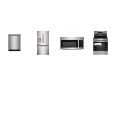 Frigidaire 4 Stainless Steel Package: SMOOTHTOP ELECTRIC RANGE Convection Air Fry Self Clean OVEN, 1.8CF OTR MW 300 CFM, 52 dBA Fully Integrated OrbitClean Dishwasher ENERGY STAR, 36 Inch Counter Depth French Door Refrigerator External Ice/Water Disp