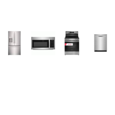 Frigidaire 4 Stainless : SMOOTHTOP RANGE Convection Air Fry OVEN, 1.8CF OTR MW, 51 dBA Dishwasher SS Tub, 36 Inch Counter Depth French Door Refrigerator External Ice/Water Disp