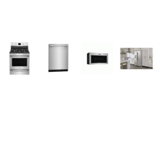 Frigidaire Professional 4 Smudge-Proof Stainless Steel : Gas Range CONVECTION Oven, Built-In Dishwasher STAINLESS INTERIOR 47 dB ENERGY STAR, 1.9CF OTR MW Air Fry Convection 400 CFM, 22.3CF Counter-Depth Side-by-Side Refrigerator