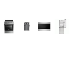 4 STAINLESS STEEL APT SIZE PACKAGE: Blomberg 24 Inch Slide In Look Smoothtop Electric Range True European Convection Oven,18 Inch Fully Integrated Dishwasher 48 dBA Stainless Steel Interior ADA ENERGY STAR, And Sharp 24 Inch Over-the-Range Microwave 