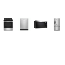Whirlpool 4 STAINLESS : 30 inch Slide In Gas Range Oven Self Clean, OTR MW 300 CFM, 55 dBA Dishwasher, 36 Inch French Door Refrigerator WD