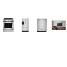 Kitchenaid 4 Stainless : 36-Inch French 5-Door Refrigerator EXT WD In-Door-Ice Platinum Interior, Gas Slide-In Range True Convection Oven Baking Drawer, OTR MW Flush Built-In Design