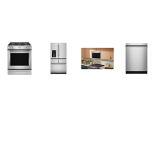 Kitchenaid 4 Stainless : French 5-Door Refrigerator EXT WD, Gas Slide-In Range True Convection Oven Baking Drawer, Multifunction OTR MW Infrared, 41 dBA Dishwasher 