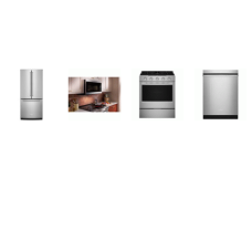 Kitchenaid 4 Stainless : Gas Slide-In Range Convection Oven Air Baking, 1.9CF OTR MW 400 CFM, 47 DBA Dishwasher Third Level Utensil Rack, 30 inchW French Door Refrigerator Interior Water Disp