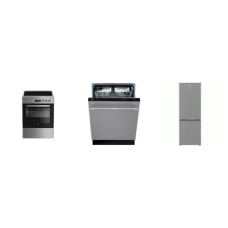 beko 3 Stainless Steel PKG : 24 inch 11.43CF Counter Depth Bottom-Freezer Refrigerator ENERGY STAR, 18 inch 48 dBA  Dishwasher Stainless Steel Tub Star, 24 inch Smooth Top Electric Range True European Convection Oven