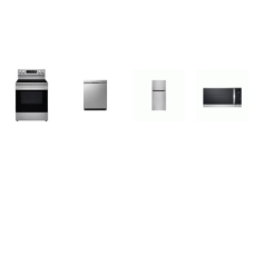 LG 4 STAINLESS : Range Convection Oven AirFry Self Clean, 1.8CF OTR MW, Dishwasher 48 dB 3rd Rack, 23.8 cu. ft. Top-Freezer Refrigerator Internal Water Dis 