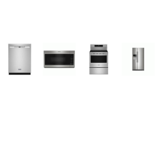 Maytag 4 FINGERPRINT RESISTANT STAINLESS : Arctic Blue Interior Counter Depth SBS Refrigerator WD, 50 dB SS Interior Dishwasher, OTR Microwave, Electric Range Grill Mode Air Baking Oven