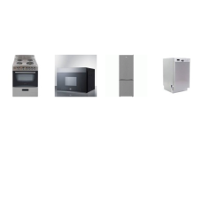 Stainless Steel 4 APT SIZE APPLIANCE PKG: 24 inch Electric Coil Range Deluxe See-Thru Glass Oven, 24 Inch Over-the-Range Microwave 300 CFM, 18 inch DISHWASHER STAINLESS INTERIOR, 24 Inch Counter Depth Bottom Mount Refrigerator 11.43 cu. ft