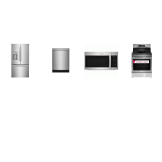 Frigidaire Gallery 4 Smudge-Proof Stainless : Electric Range CONVECTION OVEN, 1.9CF OTR MW 400 CFM, 52 dBA Dishwasher, Counter-Depth French Door Refrigerator WD