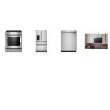 Kitchenaid 4 Stainless : Gas Slide-In True Convection Oven, Flush Built-In Design OTR MW, 47 DBA Dishwasher, French 5-Door Refrigerator WD