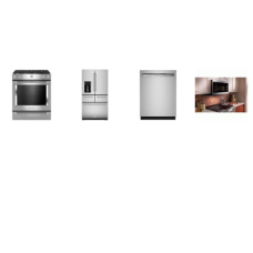 Kitchenaid 4 Stainless : Gas Slide-In True Convection Oven, 1.9CF 400 CFM OTR MW, 47 DBA Dishwasher, French 5-Door Refrigerator WD
