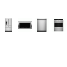 Kitchenaid 4 Stainless : Gas Slide-In True Convection Oven Air Fry, Convection OTR MW Air Fry, 41 DBA Dishwasher, French 5-Door Refrigerator WD