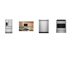 Kitchenaid 4 Stainless : Gas Slide-In True Convection Oven Air Fry, Infrared Sensor OTR MW Air Fry, 41 DBA Dishwasher, French 5-Door Refrigerator WD