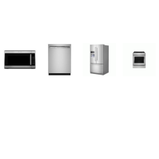 Kitchenaid 4 Stainless Steel Package : Induction Slide-In Even-Heat True Convection Range Oven Air Fry Steam Bake, 2.0 CF OTR MW 300 CFM, 47 DBA Dishwasher ProWash Stainless Steel Interior, 26.8 Cu. Ft. French Door Refrigerator Exterior Ice and Water