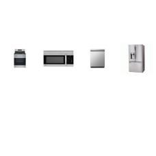 LG 4 STAINLESS APPLIANCE PKG: Gas Range 5 Sealed Burners Oven, 1.7CF OTR MW 300CFM, Dishwasher 50 dBA Stainless Interior ENERGY STAR, 36 Inch Smart French Door Refrigerator 28 cu.ft. Ext WD