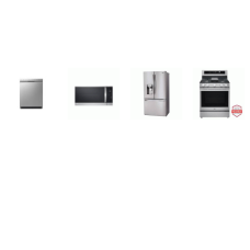 LG 4 STAINLESS : Gas Range Convection Oven Air Fry, OTR MW, Dishwasher 48 dBA, 36 Inch Smart French Door Refrigerator 28 cu.ft. Ext WD