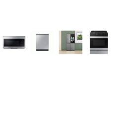 Samsung 4 STAINLESS STEEL PKG: 30 Inch Slide-In Gas Smart Range Convection+ Oven Air Fry Self Clean Griddle 1.7 cu. ft. Over-The-Range Convection Microwave 300CFM, Fully Integrated Smart Dishwasher 42dBA Half Load Option, 36 Inch Counter Depth Smart 