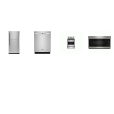Maytag 4 FINGERPRINT RESISTANT STAINLESS : 5BR GAS RANGE No Preheat Air Fry and Air Baking, OTR MW, 50 dB DW, 33"W FRIDGE W/ICE MAKER