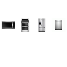 Whirlpool 4 STAINLESS STEEL APPLIANCE PACKAGE : 5 Sealed Burners Gas Range Dual Oven True Convection, 1.7CF OTR MW 300 CFM, Fully Integrated Dishwasher 51 dBA ENERGY STAR, 27 cu. ft. French Door Refrigerator In-Door-Ice Exterior Ice and Water Dispens