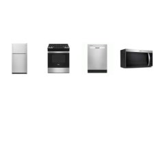 Whirlpool 4 Stainless : Slide In Gas Range Oven Self Clean, OTR MW, 55 dBA Dishwasher, 33 Inch 20.5 Cu. Ft. Top-Freezer Refrigerator