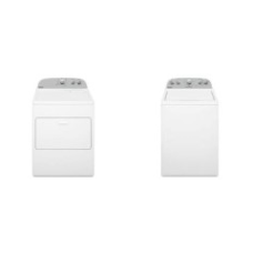 Whirlpool 3.9CF Top Load Washer Stainless Steel Wash Basket Water Level Selection And 7CF Electric Dryer Wrinkle Shield - WHITE