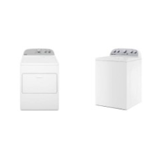 Whirlpool 3.8–3.9 Cu. Ft. Top Load Washer with Removable Agitator And 7CF Electric Dryer Wrinkle Shield - WHITE