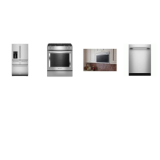 Kitchenaid 4 Stainless : Built-in Downdraft Ventilation Slide-in Dual Fuel Range Convection Oven, OTR Microwave Flush Built-In Design, 44 dBA Dishwasher Advanced ProDry, French 5-Door Refrigerator WD