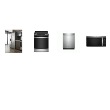 Whirlpool 4 Fingerprint Resistant STAINLESS  : Counter Depth Side-by-Side Refrigerator, OTR MW, Dishwasher 51 dBA 3rd Rack, Slide-In Electric Range True Convection Oven Air Fry