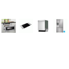 Sharp 4 Stainless : 30 Inch Drop In Cooktop Stainless  Side Trims Magnetic Accessories, 30 inch Microwave Drawer, Dishwasher 49 dBA, 28.9CF French Door Refrigerator EXT WD