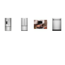 Kitchenaid 4 Stainless : 30 Inch Slide-In Electric Range Convection Oven Air Fry, 1.9CF OTR MW 400 CFM, 41DBA Dishwasher, Counter-Depth French Door Refrigerator EXT WD