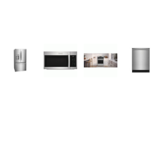 Frigidaire Gallery 4 Smudge-Proof STAINLESS : Gas Range Convection Oven Air Fry, 1.9CF OTR MW 400 CFM, 42 dBA Dishwasher, 27.8 CF French Door Refrigerator External Ice/Water Dispenser