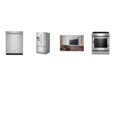 Kitchenaid 4 Stainless Steel Package : 30 Inch Slide-In Electric Range 5 Elements Convection Oven, Over-The-Range Microwave Flush Built-In Design 400 CFM, 44 DBA Dishwasher 3RD Rack Stainless Steel Interior, 26.8 Cu. Ft. French Door Refrigerator Exte