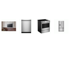 Kitchenaid 4 Stainless : Slide-In Electric Range Convection Oven, Air Fry, OTR Microwave Flush Built-In Design 400 CFM, 41 DBA Dishwasher, 30 Cu. Ft. French Door Refrigerator EXT WD