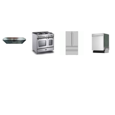 4 Stainless Package : Sharp Dishwasher 49 dBA, 36 Inch French 4-Door Counter Depth Refrigerator W/Ice Maker, And Verona 36 Inch Double Oven Dual Fuel Range 2 European Convection Ovens, Range Hood 600 CFM