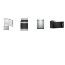 Whirlpool 4 STAINLESS : Gas Range Self-cleaning Oven, 1.7CF OTR MW 300 CFM, Dishwasher 3rd Rack 51 dBA, 30 Inch Bottom-Freezer Drawer Refrigerator W/Ice Maker