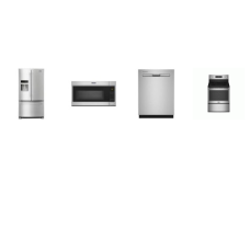 Maytag 4 FINGERPRINT RESISTANT STAINLESS STEEL APPLIANCE PACKAGE : 30 Inch Electric 5 Heating Elements Range Air Fry Convection Oven, 1.7 cu. ft. Over-the-Range Microwave 300 CFM, Fully Integrated Dishwasher ENERGY STAR 47 dB Stainless Interior 3rd R