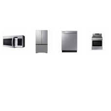 SAMSUNG 4 STAINLESS : Smoothtop Range Convection Oven Air Fry Griddle, 1.6cf OTR MW, Dishwasher 53DBA, 32CF French Door Refrigerator Dual Auto Ice Maker