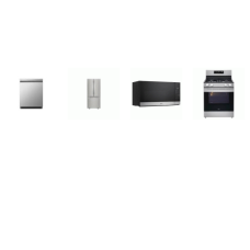 LG 4 STAINLESS : Gas Range Air Fry  Convection Oven, 1.6CF OTR MW, Dishwasher 50 dBA Stainless Interior ENERGY STAR, 30 inchW 21.8 cu. ft. French Door Refrigerator W/Ice Maker