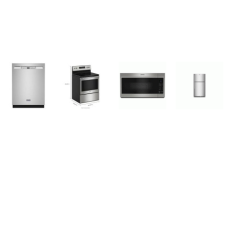 Maytag 4 STAINLESS : Smoothtop Electric Range Oven, OTR Microwave Non-Stick Interior, Dishwasher PowerBlast 50 dBA, 33 Inch Top Freezer Refrigerator 21CF W/ICE MAKER Maytag 4 STAINLESS : Smoothtop Electric Range Oven, OTR Microwave Non-Stick Interior, Dishwasher PowerBlast 50 dBA, 33 Inch Top Freezer Refrigerator 21CF W/ICE MAKER